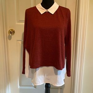 Red and white blouse